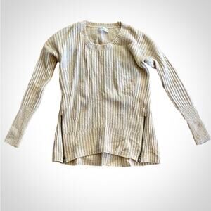 Abercrombie & Fitch Wool Tan Scoop Neck Sweater Top Womens Small